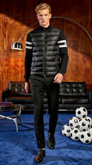 Moncler Erkek Siyah Örgü Kollu Dolgulu Mont