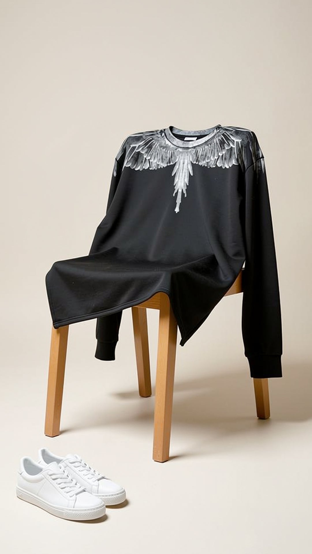 Marcelo Burlon Erkek Siyah Wings Baskılı Sweatshirt