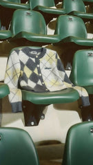 Miu Miu Kadın Ekose Desenli Yumuşak Dokulu Crop Hırka