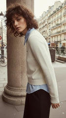 Miu Miu Kadın Gömlek Yaka Detaylı Katmanlı Triko Bluz