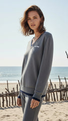 Miu Miu Kadın Gri V Yaka İnce Triko Kazak