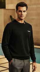 Zegna Erkek Siyah İnce Triko Kazak