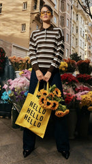 Prada Kadın Kahverengi Çizgili Polo Yaka Triko