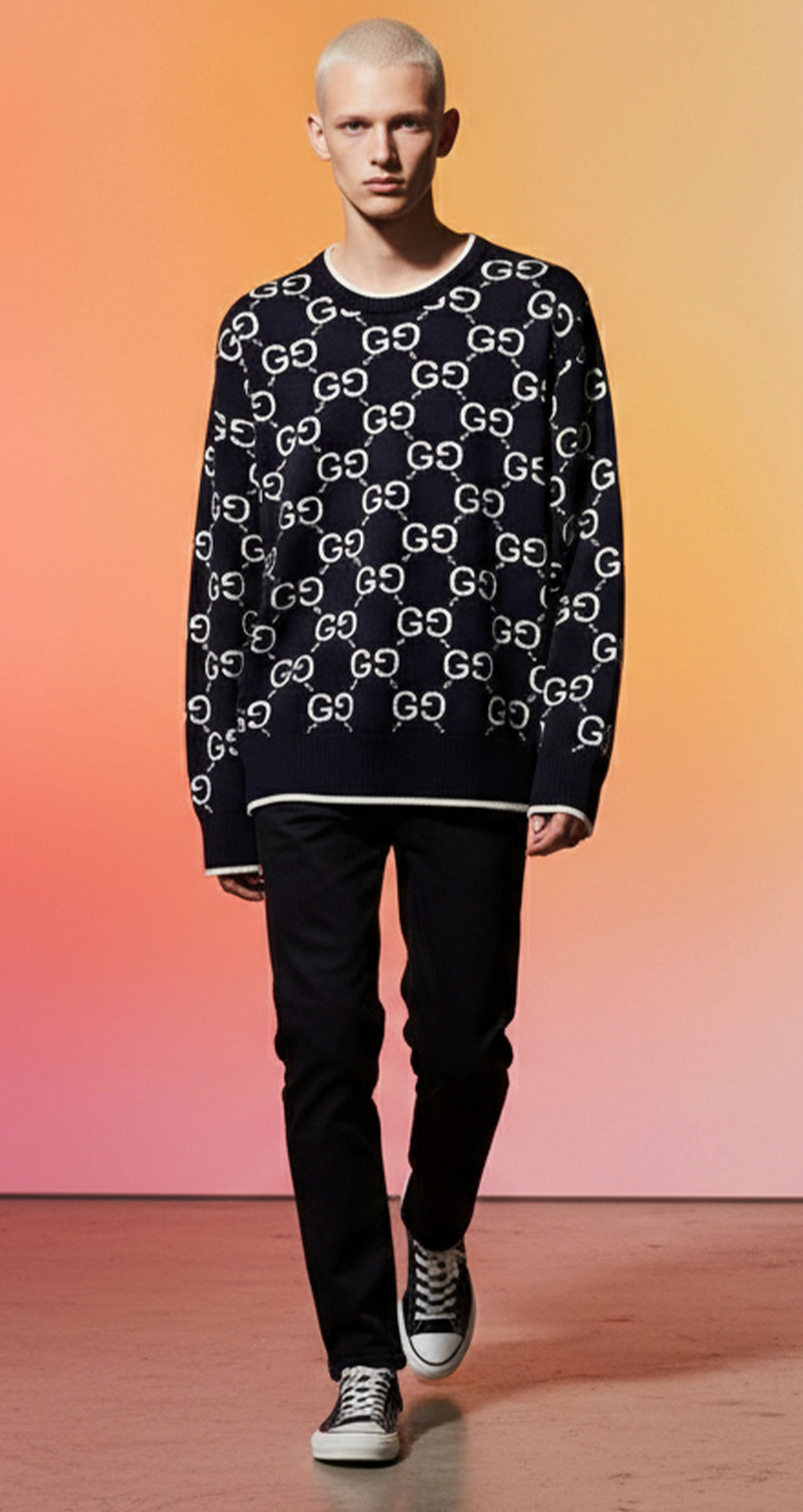 Gucci GG Monogram Erkek Triko Kazak