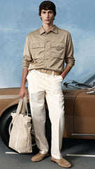 Prada Erkek Bej Teknik Gömlek