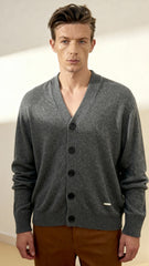 Burberry Erkek Gri Yün Hırka