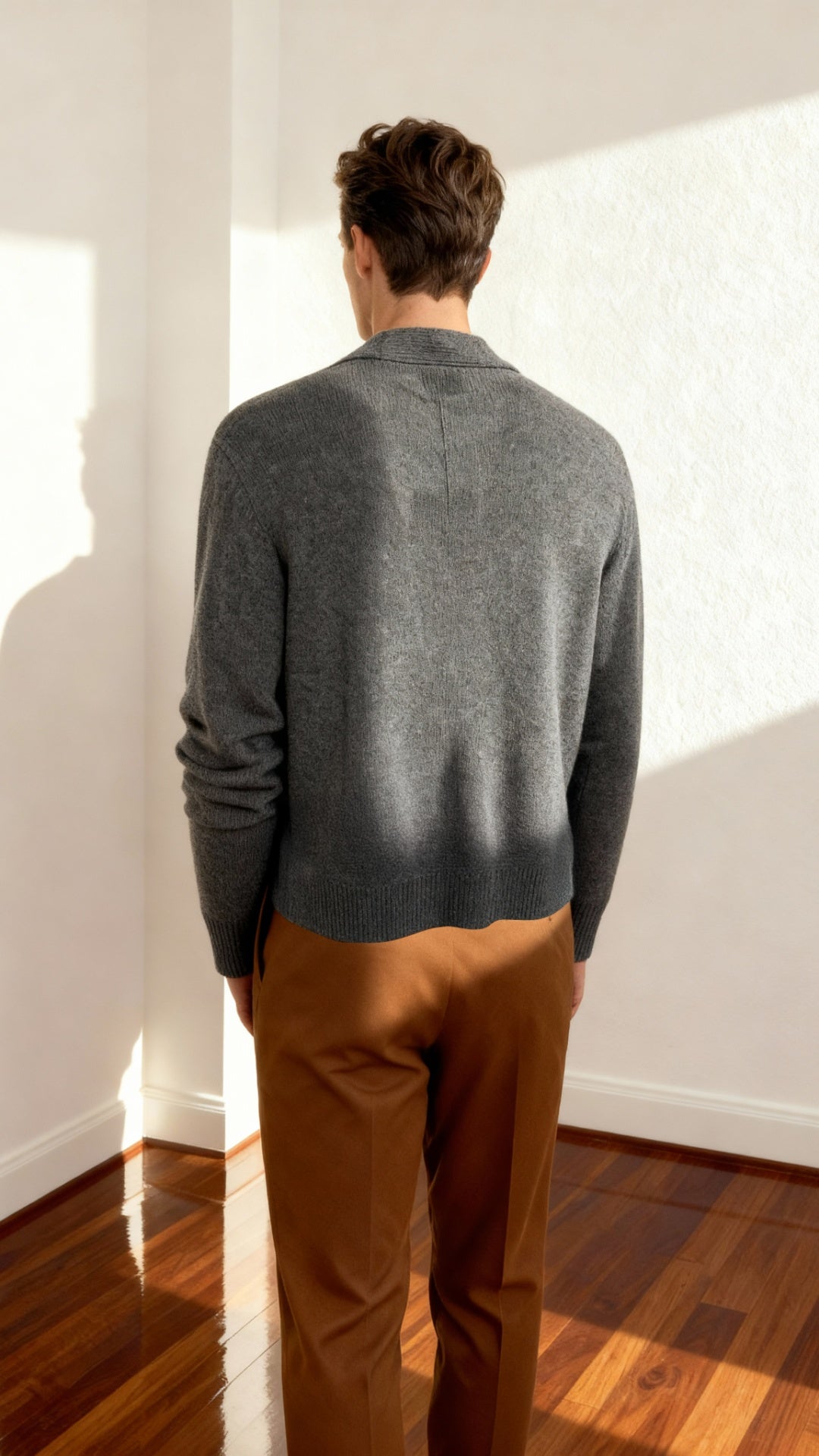 Burberry Erkek Gri Yün Hırka