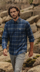 Burberry Erkek Lacivert Ekose Gömlek