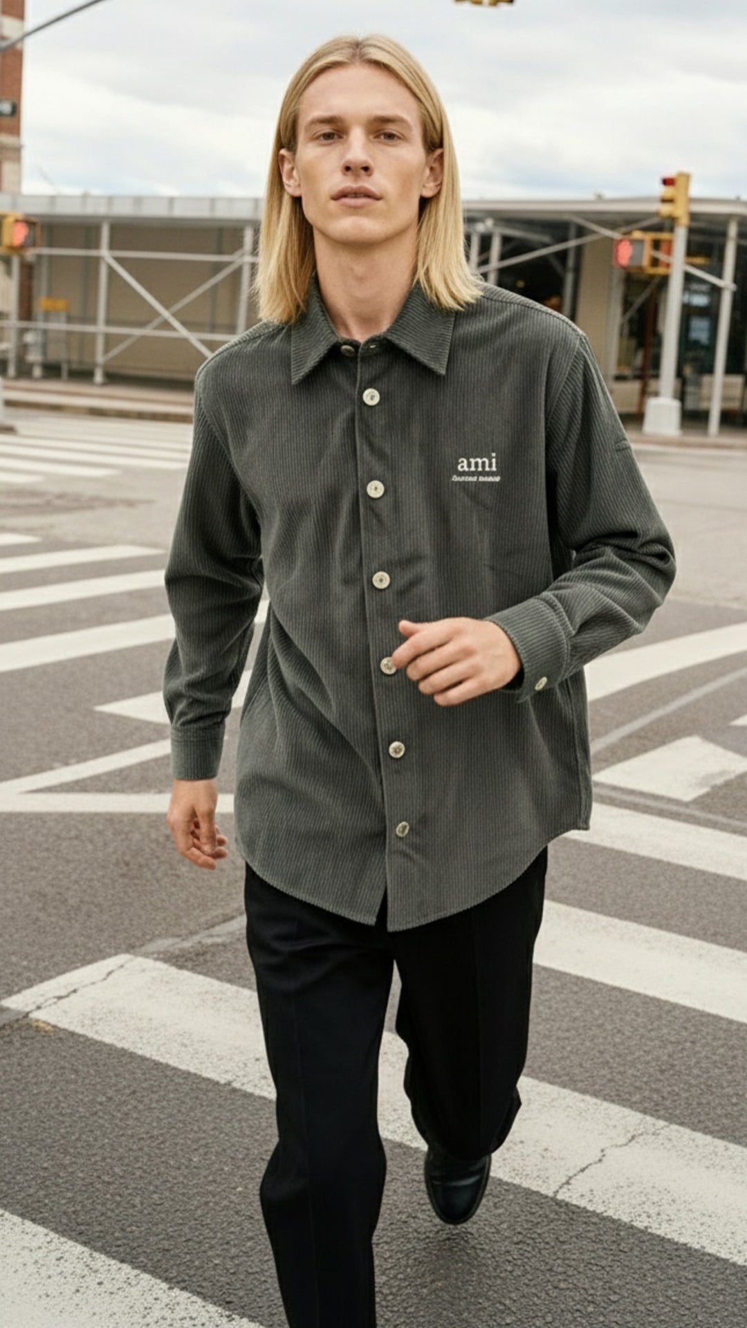 Ami Paris Erkek Kadife Gömlek
