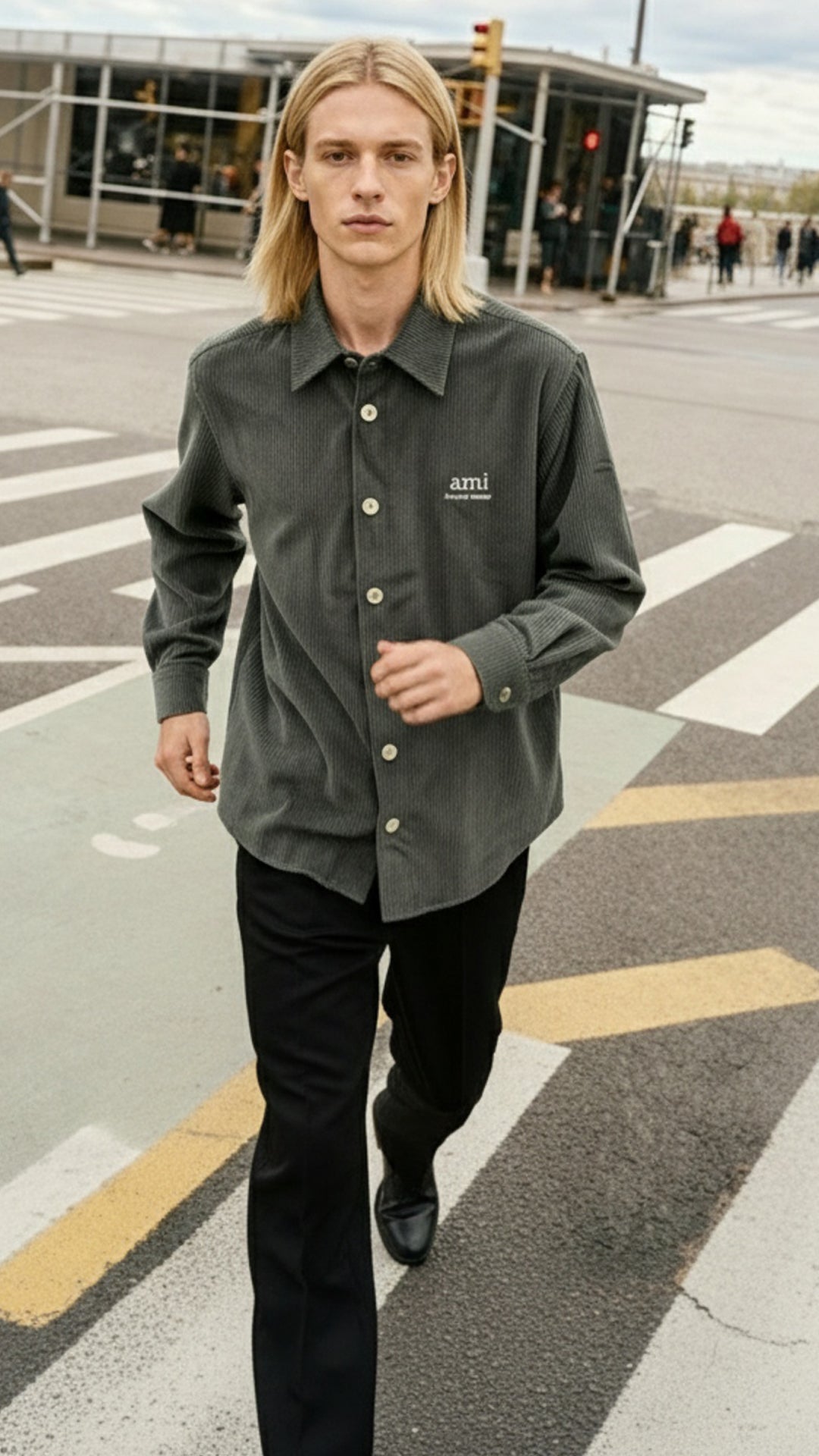 Ami Paris Erkek Kadife Gömlek