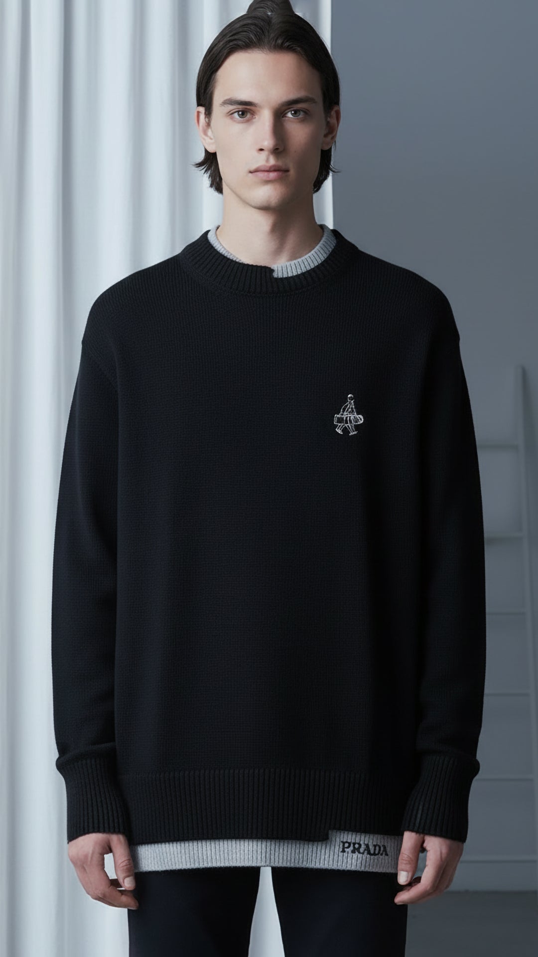 Prada Erkek Siyah Triko Kazak