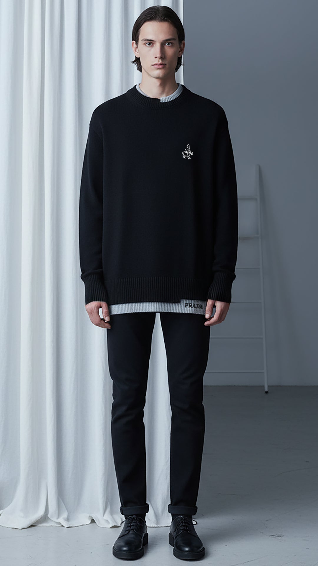 Prada Erkek Siyah Triko Kazak