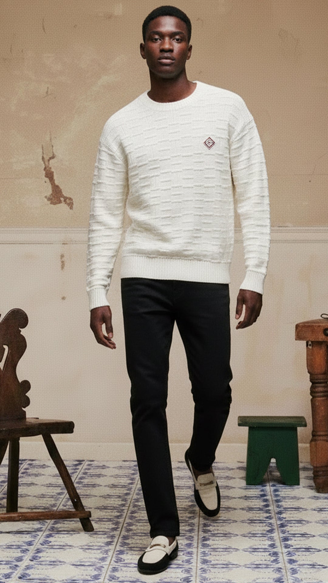 Casablanca Erkek Beyaz Triko